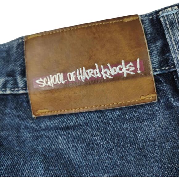 VTG Y2K School of Hard Knocks Men's Medium Wash Baggy Denim Cargo Short Size 36 - Picture 5 of 11